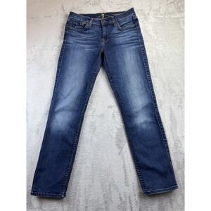 7 for All Mankind Jeans Women's 27 Roxanne Ankle Dark Blue Wash (29x27)